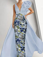 Honora Camille Sage Green back view mother of the bride dress