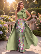 Isadora Blythe Sage Green front view mother of the bride dress