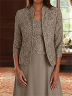 Giselle Aurelia Taupe fabric detail mother of the bride dress