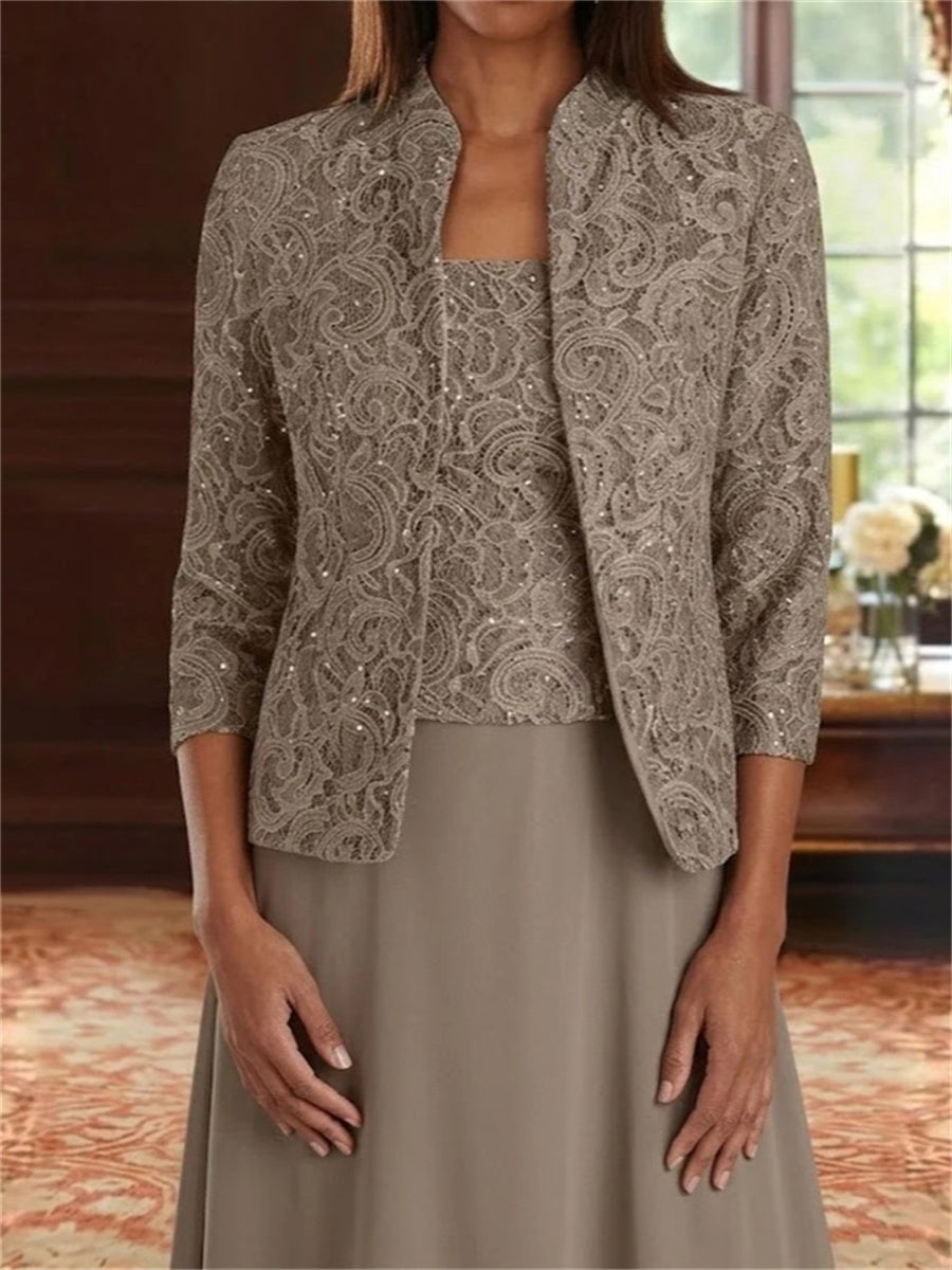 Giselle Aurelia Taupe fabric detail mother of the bride dress