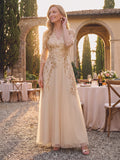 Isadora Quinn Peach front view mother of the bride dress