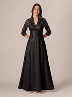 Isadora Quinn Black front view mother of the bride dress