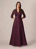 Isadora Quinn Cabernet front view mother of the bride dress