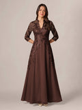 Isadora Quinn Brown front view mother of the bride dress