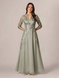 Isadora Quinn Grey front view mother of the bride dress