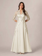 Isadora Quinn Ivory front view mother of the bride dress