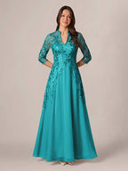 Isadora Quinn Jade front view mother of the bride dress