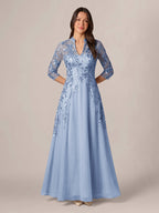 Isadora Quinn Lavender front view mother of the bride dress