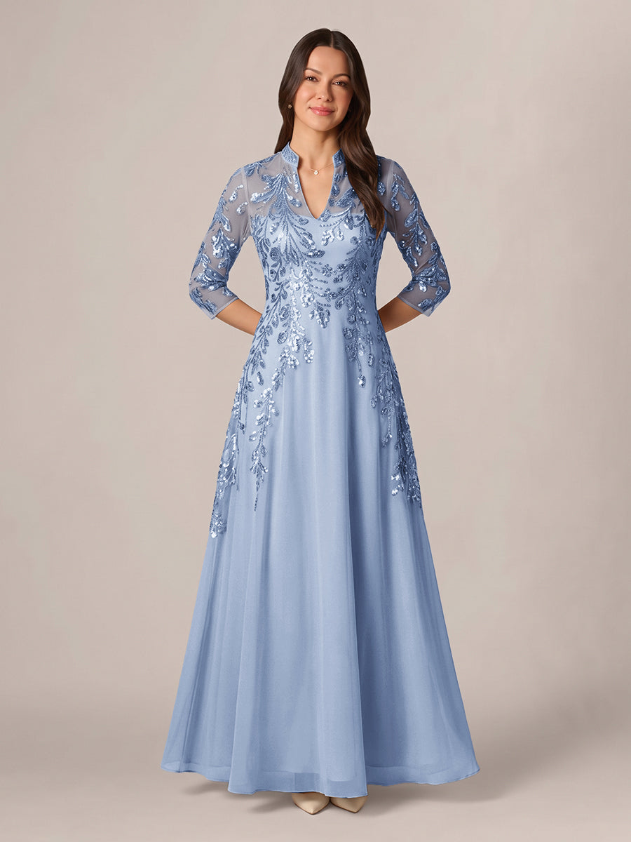 Isadora Quinn Lavender front view mother of the bride dress