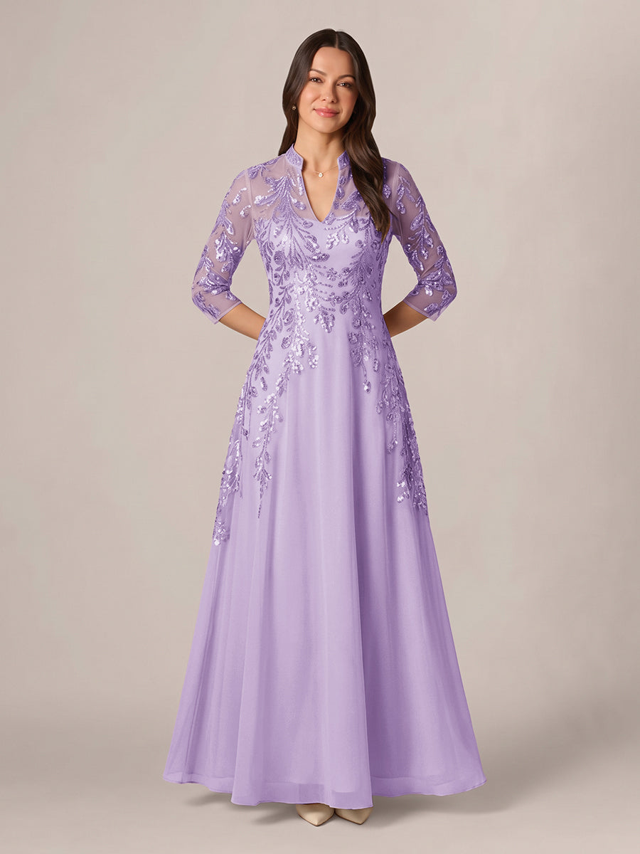 Isadora Quinn Lilac front view mother of the bride dress