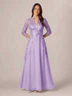Isadora Quinn Lilac front view mother of the bride dress