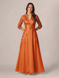 Isadora Quinn Orange front view mother of the bride dress