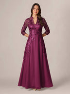 Isadora Quinn Orchid front view mother of the bride dress