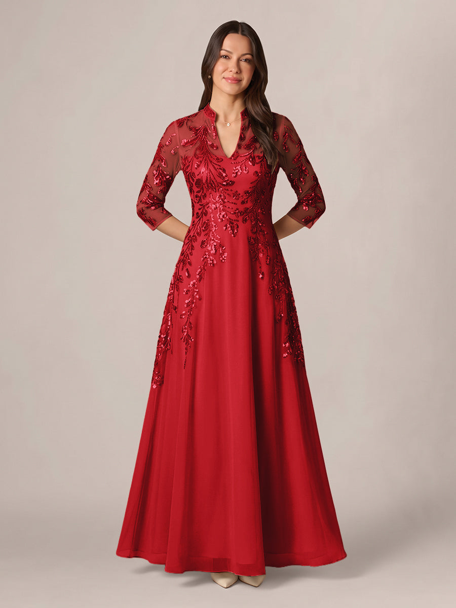 Isadora Quinn Red front view mother of the bride dress