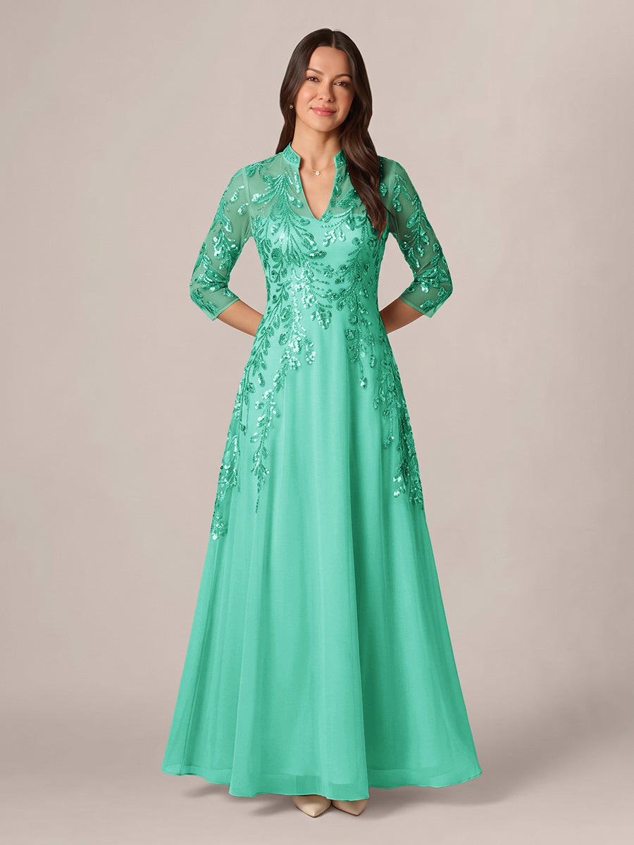 Isadora Quinn Pool Blue back view mother of the bride dress