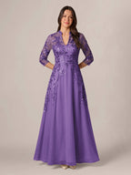 Isadora Quinn Orchid back view mother of the bride dress
