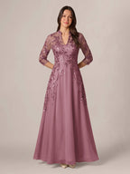 Isadora Quinn Mauve front view mother of the bride dress