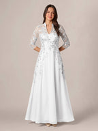 Isadora Quinn White front view mother of the bride dress