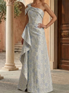 Seraphina Kate Silver front view mother of the bride dress