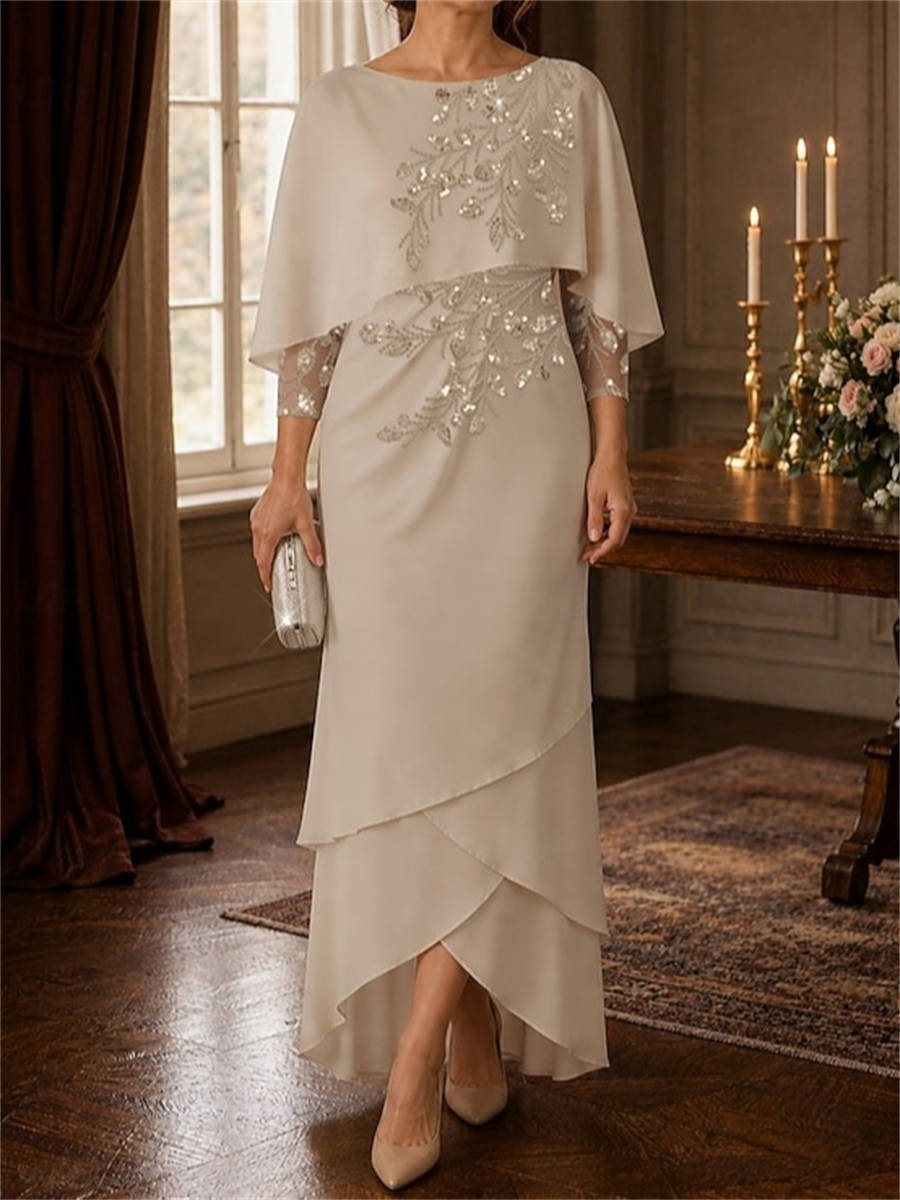 Tahlia Grace Silver front view mother of the bride dress
