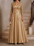 Brielle Estelle Champagne front view mother of the bride dress