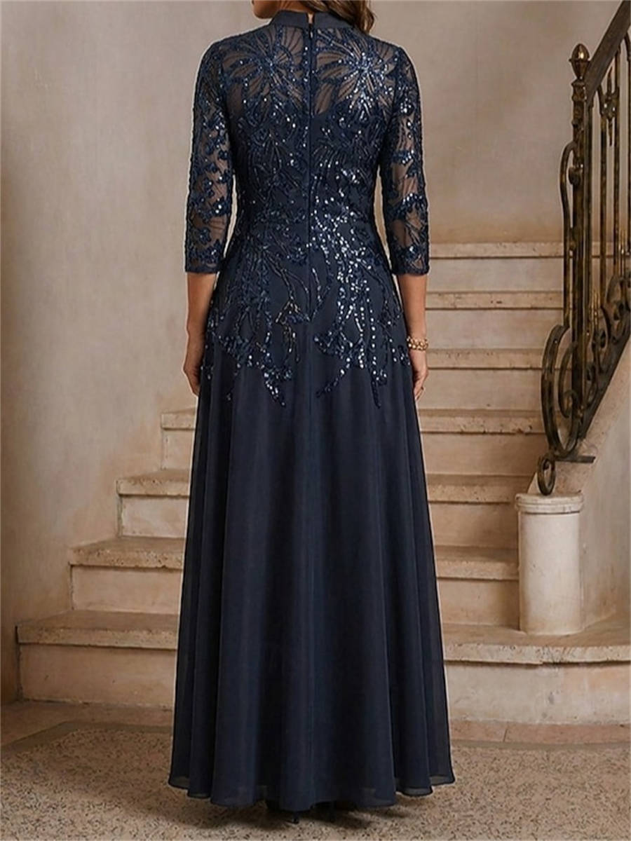 Brielle Estelle Burgundy back view mother of the bride dress