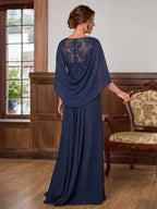 Marcella Noelle Navy Blue back view mother of the bride dress