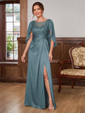 Amoret Quinn Plum front view mother of the bride dress