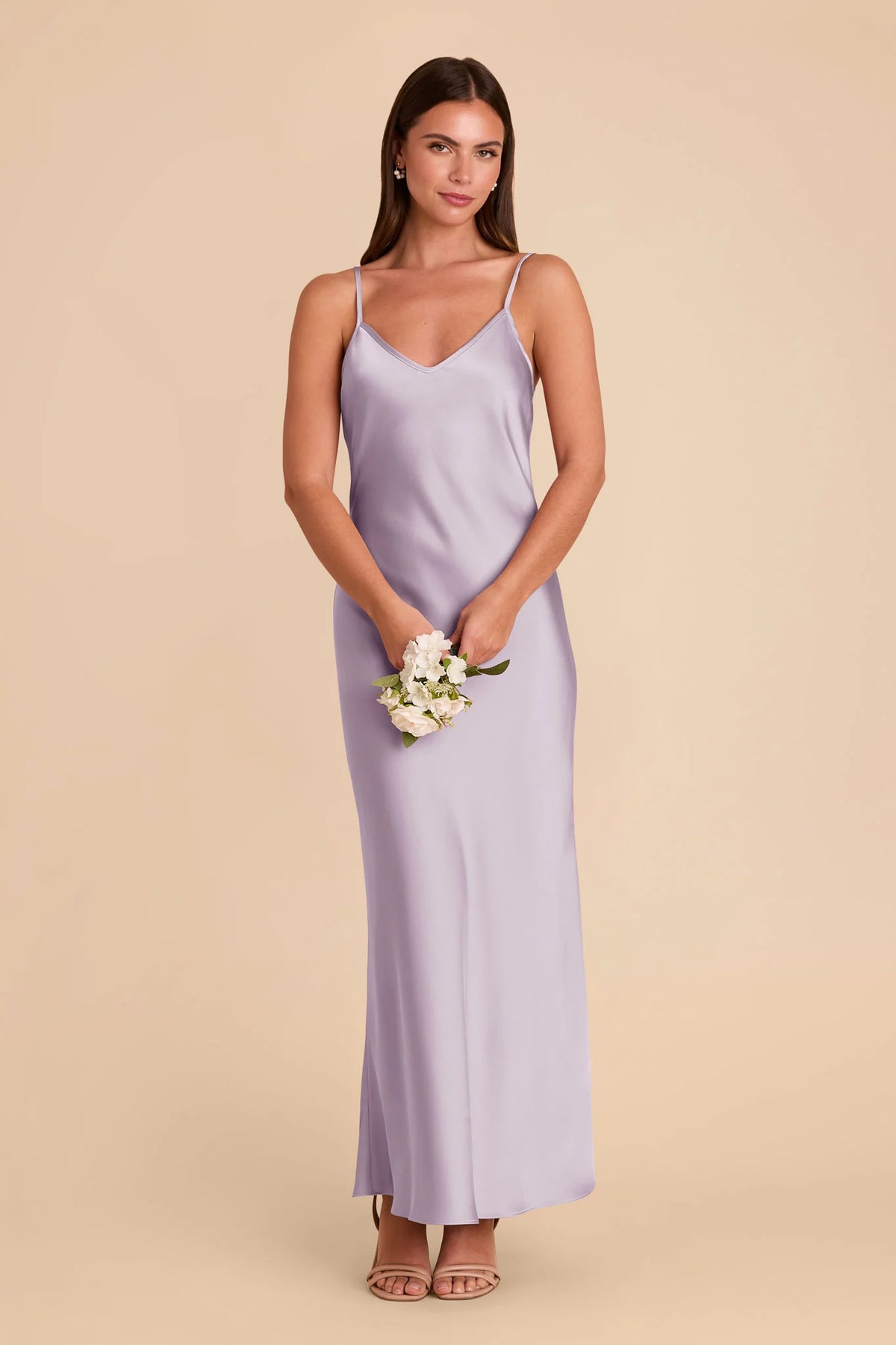 Amara Dusty Lilac front view bridesmaid dress