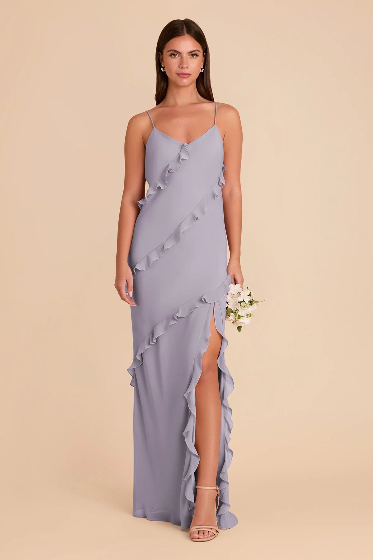 Vivienne Dusty Lilac front view bridesmaid dress