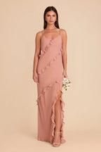 Vivienne Dusty Rose front view bridesmaid dress