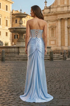 Yolanda Reese Sky Blue back view prom dress