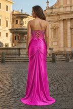 Yolanda Reese Fuchsia back view prom dress