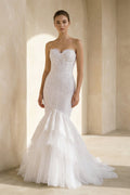 Clarisse Grace Diamond White front view wedding dress