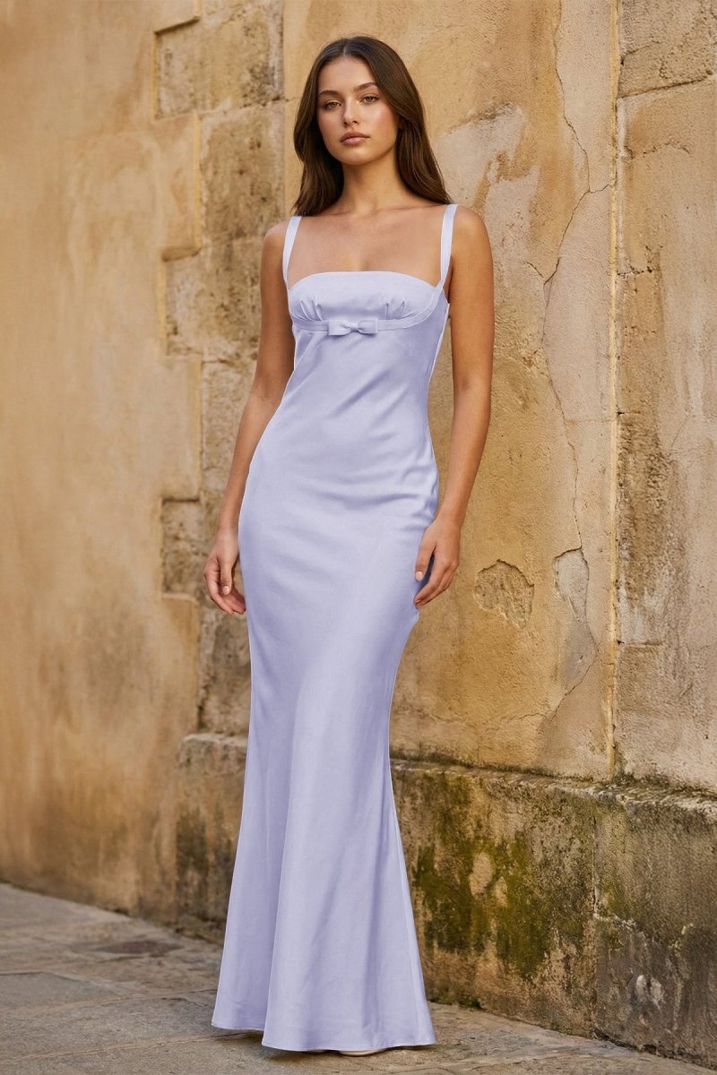 Rosalba Dove Lavender front view prom dress