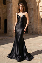 Hyacinth Black front view prom dress