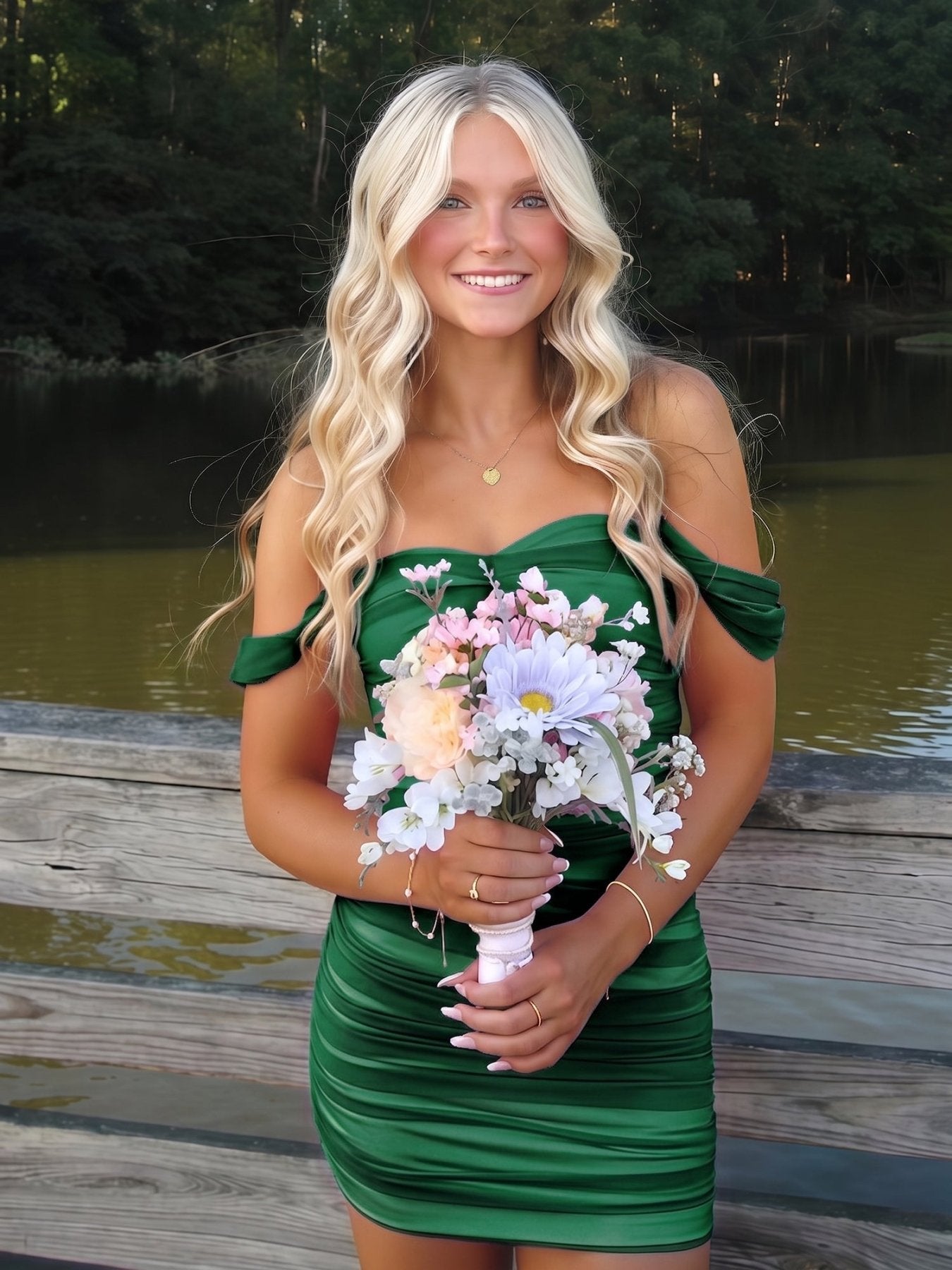 Pink Off The Shoulder Tulle Short Homecoming Dresses