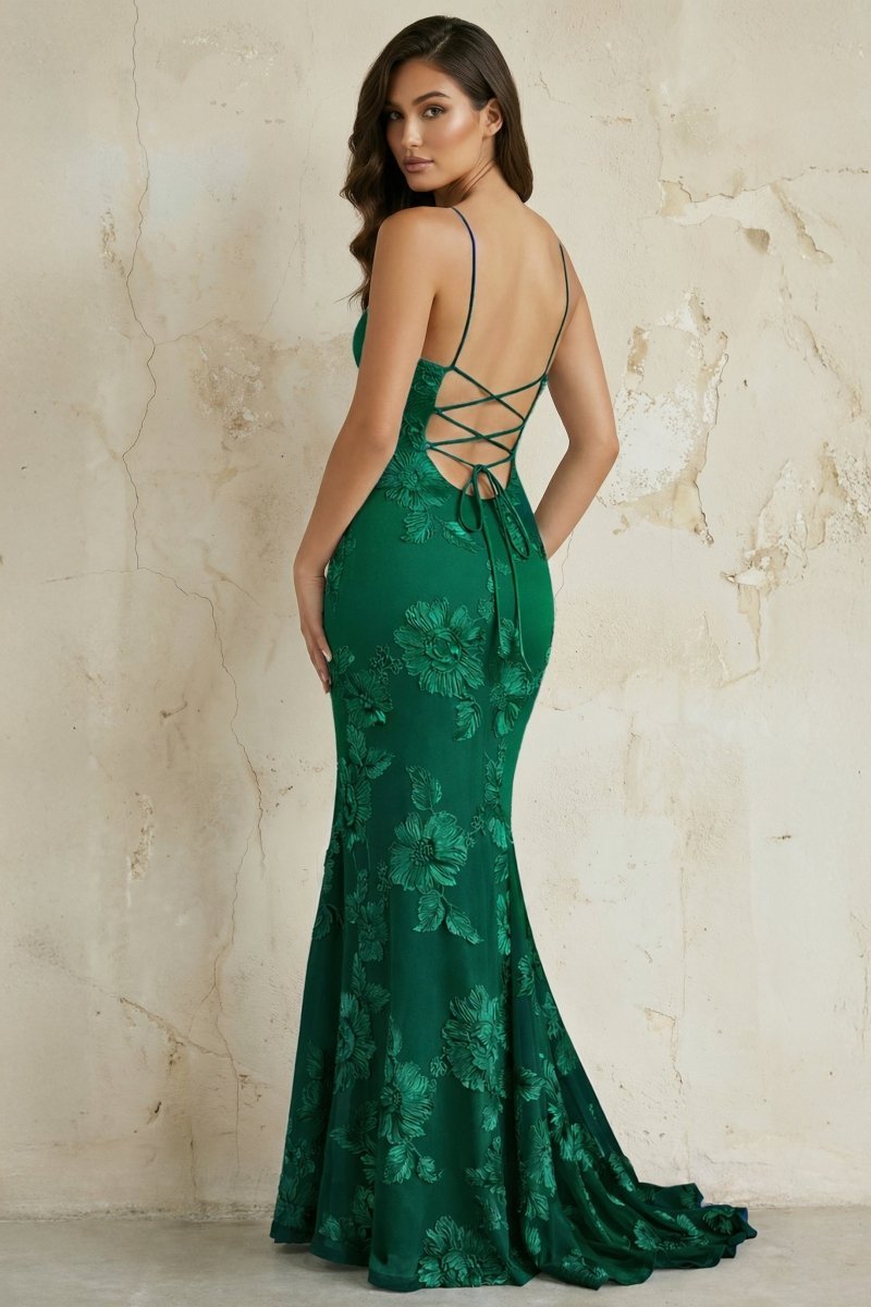 Sky Blue Spaghetti Straps Mermaid Tulle Long Formal Prom Gown With Appliques