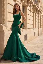 Yseult Emerald front view evening dress