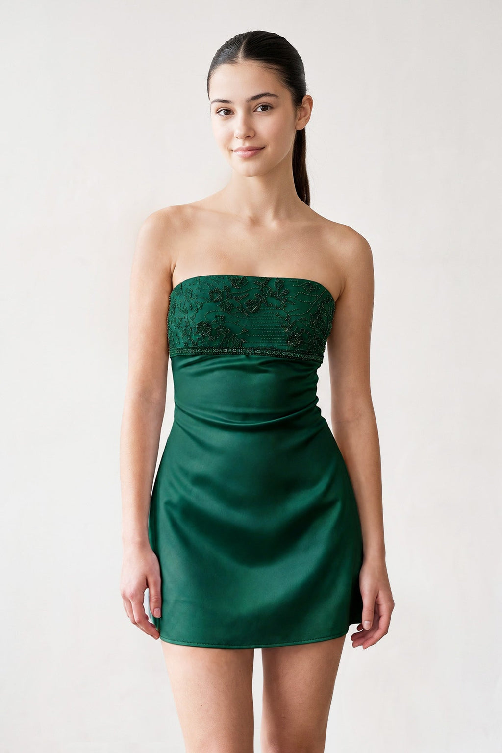 Serena Emerald side view homecoming dress