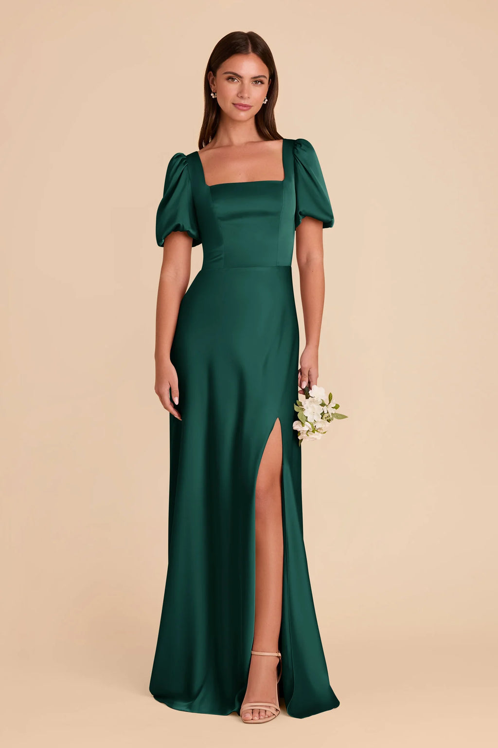 Selene Emerald front view bridesmaid dress