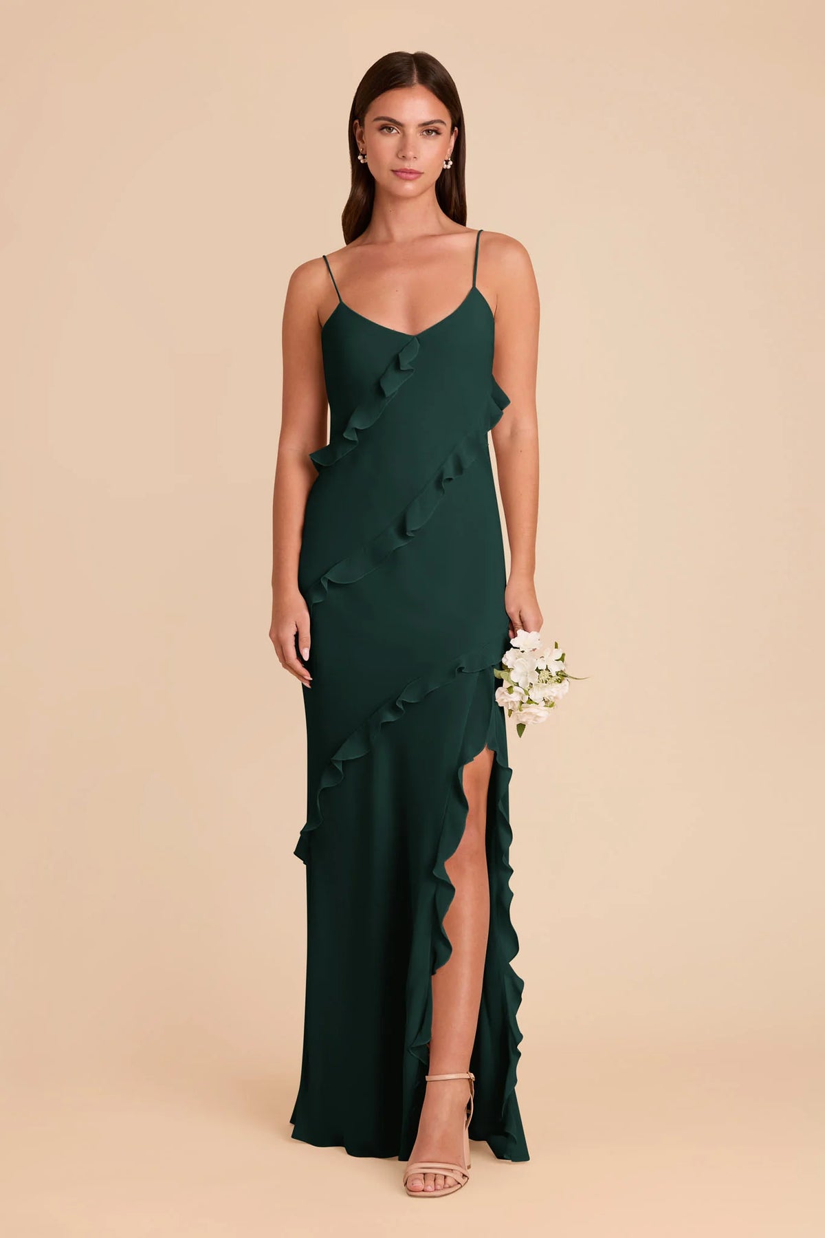 Vivienne Emerald front view bridesmaid dress