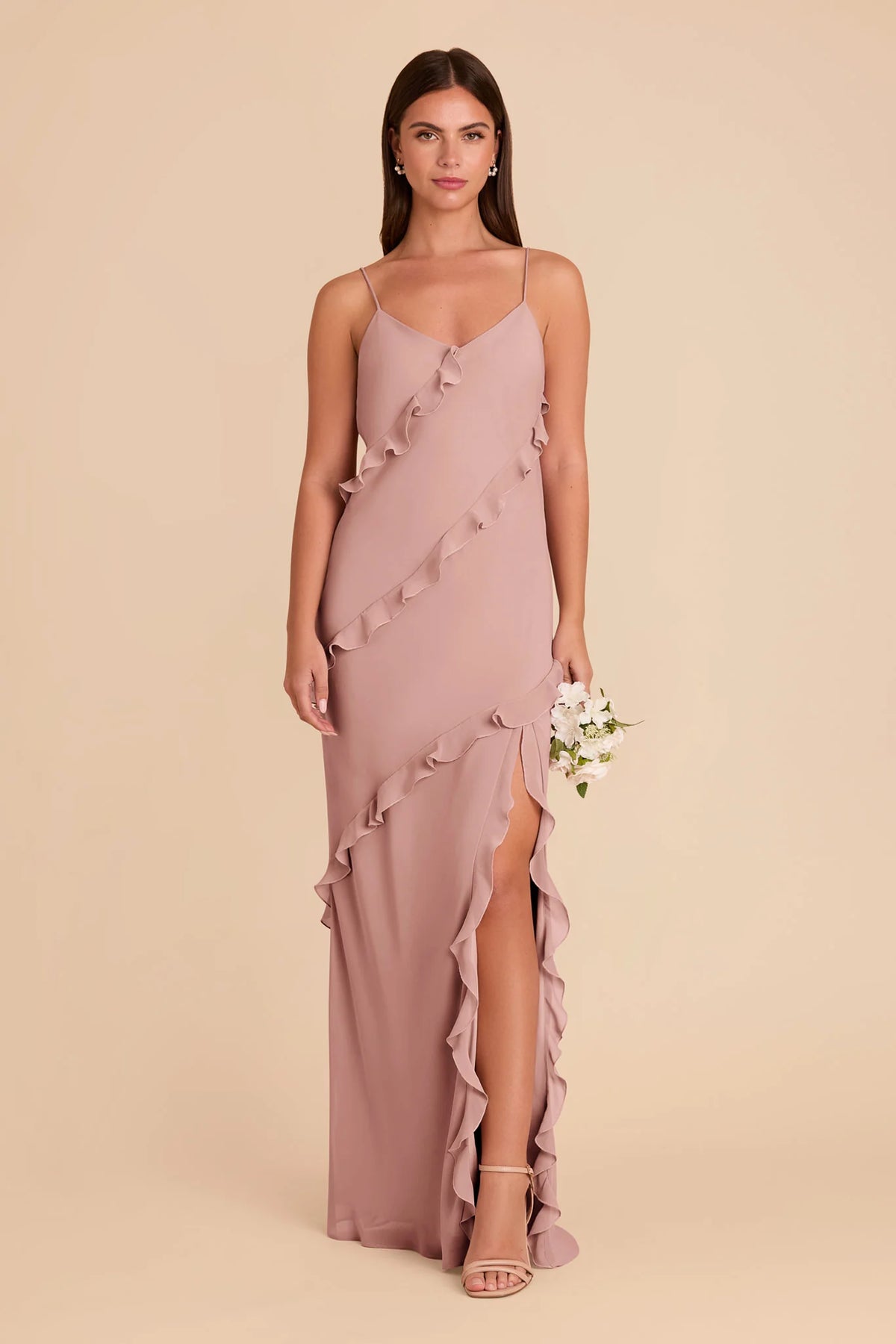 Vivienne English Rose front view bridesmaid dress