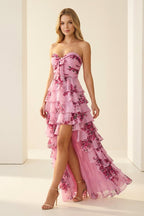 Phaedra Hot Pink side view prom dress