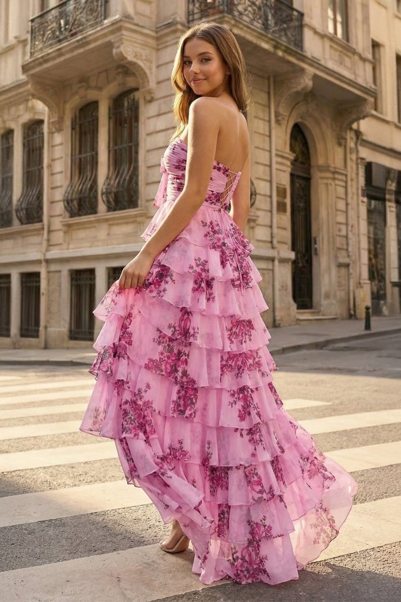 Phaedra Hot Pink back view prom dress