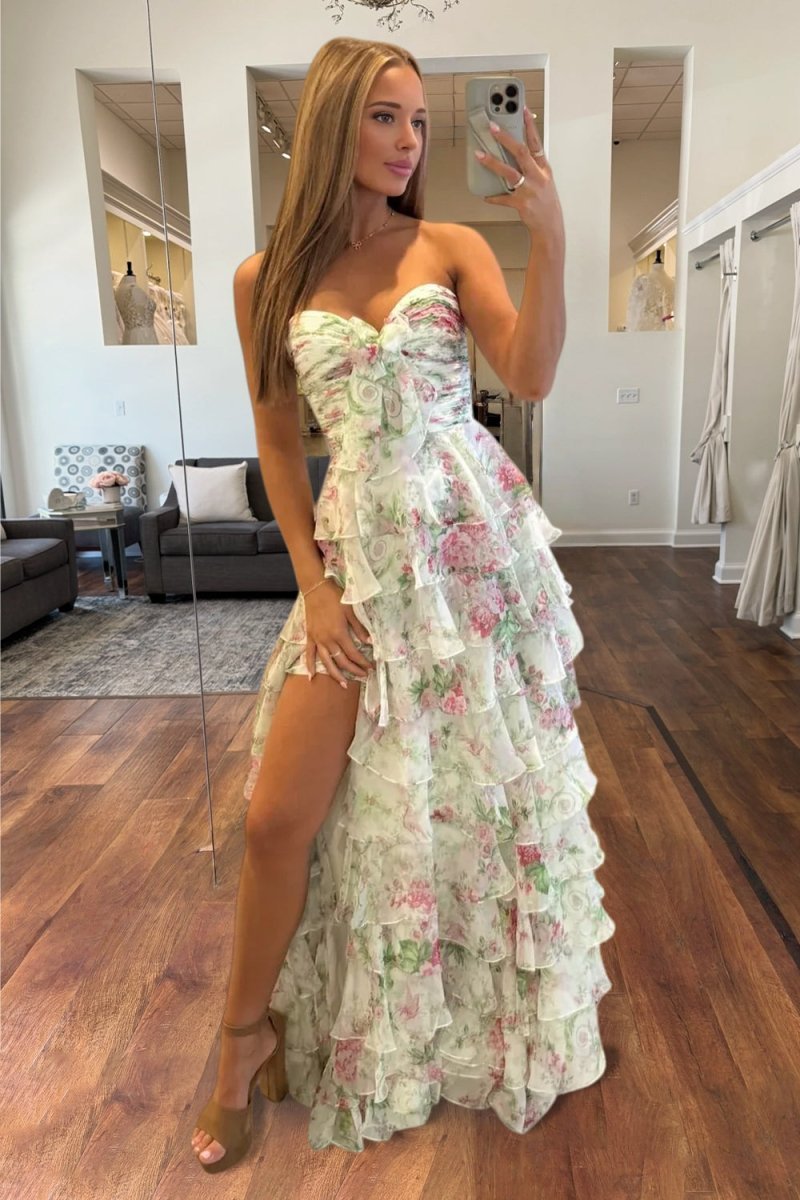 Kalliope ivory front view prom dress