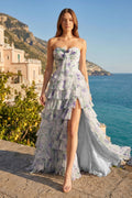 Kalliope purple front view prom dress
