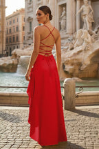 Yvaine Grace Red back view prom dress
