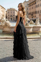 Karissa Dawn Black back view prom dress