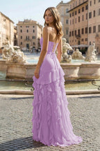 Karissa Dawn Lilac back view prom dress
